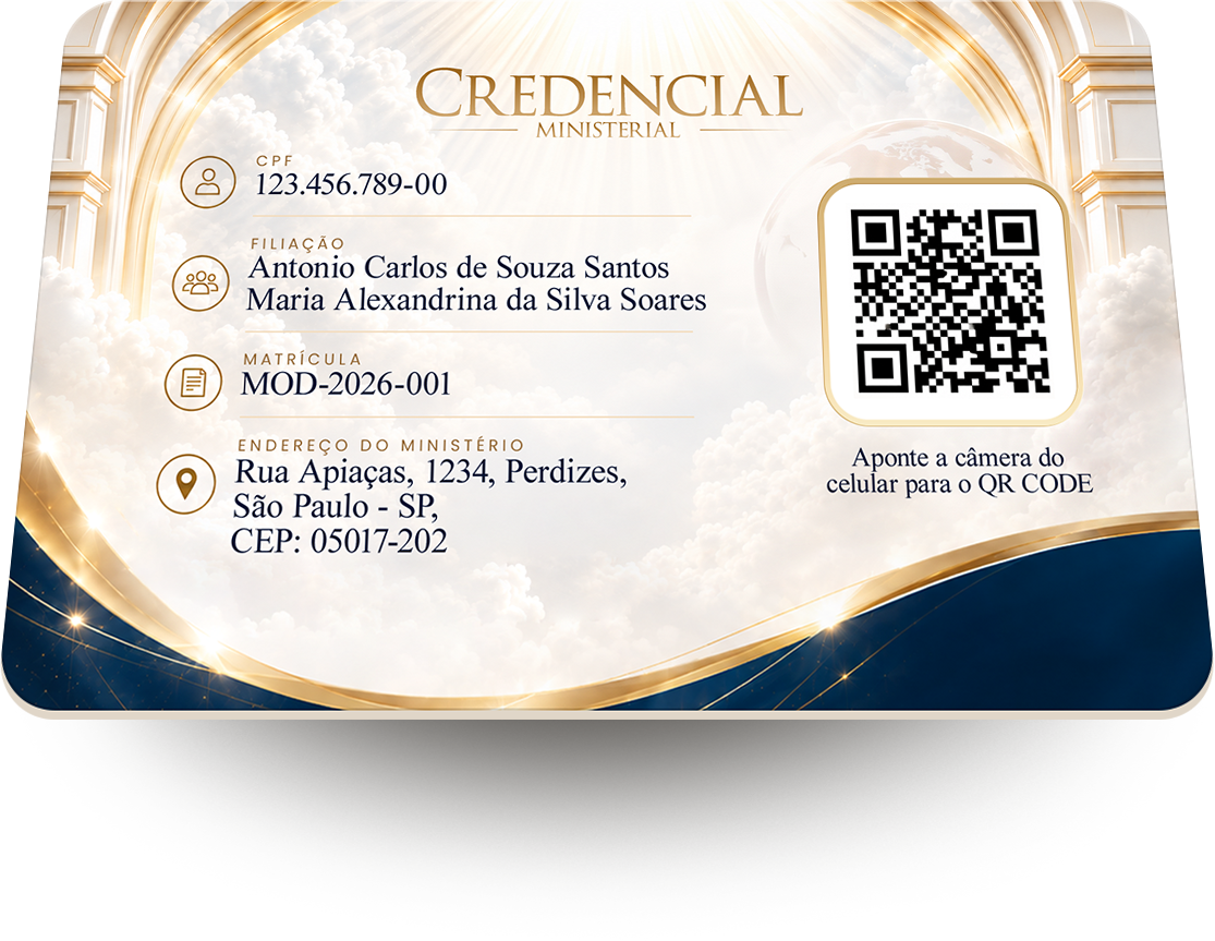 Verso da carteirinha ministerial